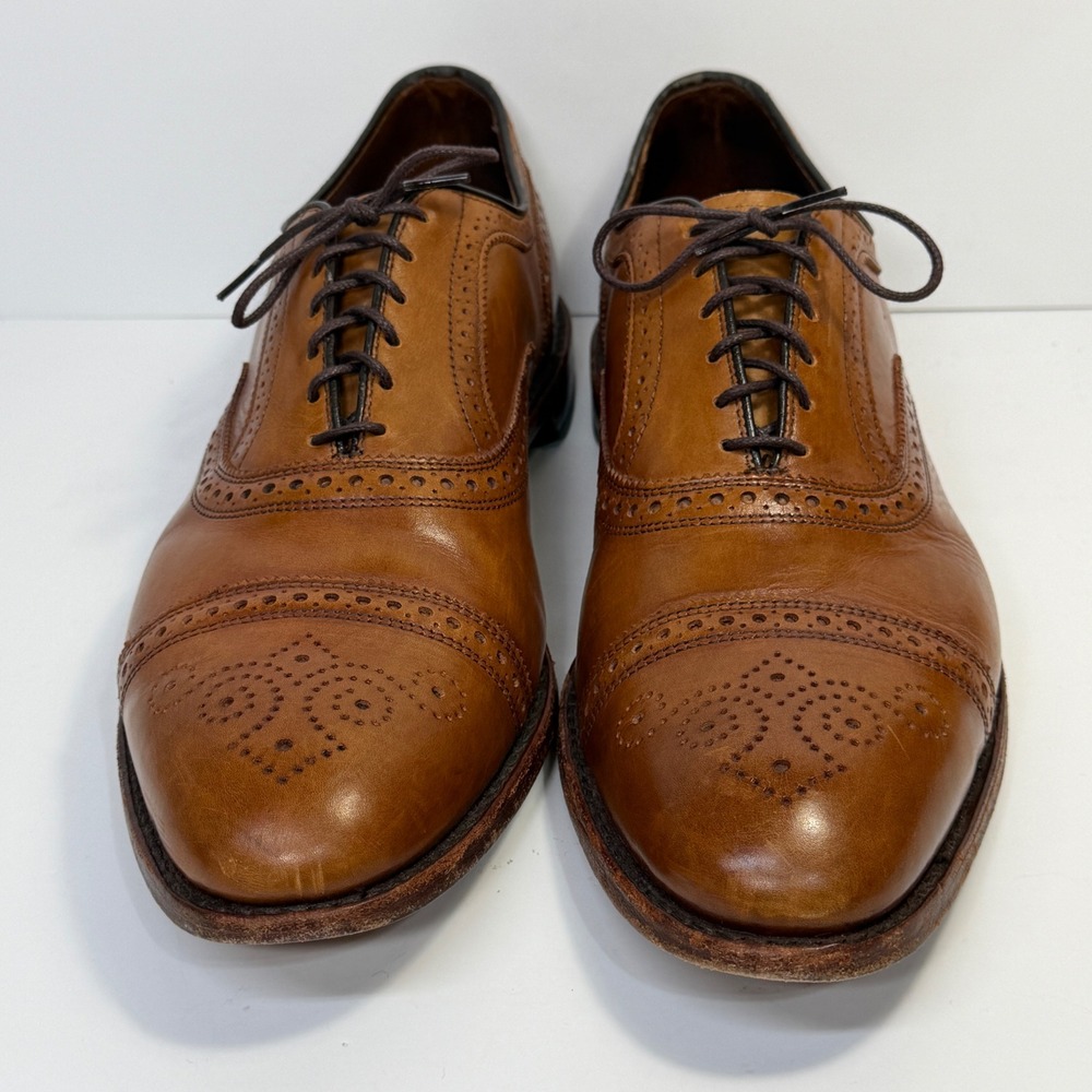 Allen Edmonds Strand Cap Toe Men 14 D Tan Heritage Oxford Preppy Business Luxury